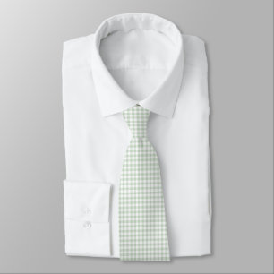 Sage Green Gingham Neck Tie