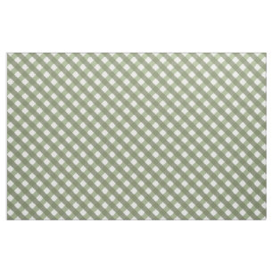 Sage Green Gingham Patterned Fabric