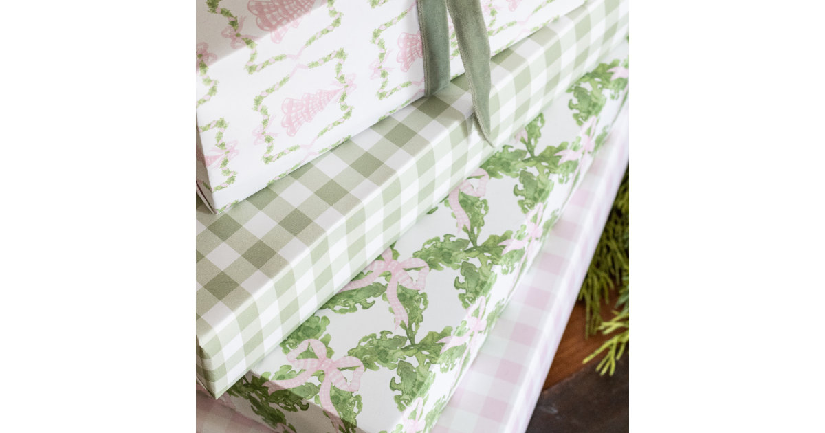 Gingham Green Wrapping Paper