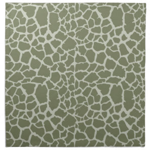 Sage Green Giraffe Print Cloth Napkin