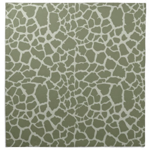 Sage Green Giraffe Print Cloth Napkin