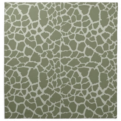 Sage Green Giraffe Print Cloth Napkin