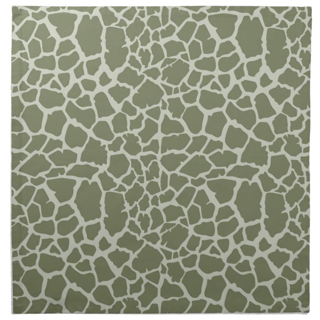 Sage Green Giraffe Print Cloth Napkin (Front)