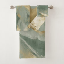 Sage Green Gold Beige Color Abstract