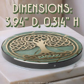 Sage Green Gold Celtic Tree of Life Crann Bethadh Wireless Charger