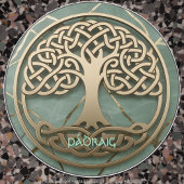 Sage Green Gold Celtic Tree of Life Crann Bethadh Wireless Charger