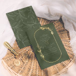 Sage Green & Gold Elegant Botanical Frame Wedding Invitation<br><div class="desc">Chic and elegant sage green invitations with a faux gold botanical frame and white typography. A hand-drawn greenery frame with your names and event details in simple, delicate typography with a gold flourish ampersand. Perfect for a spring, summer, fall, or winter wedding. Cards reverse to the same green color with...</div>