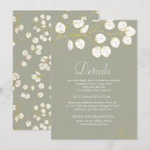 Sage Green Gold Eucalyptus Leaves Wedding Details