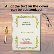Sage Green & Gold Motif Perseverance Goal