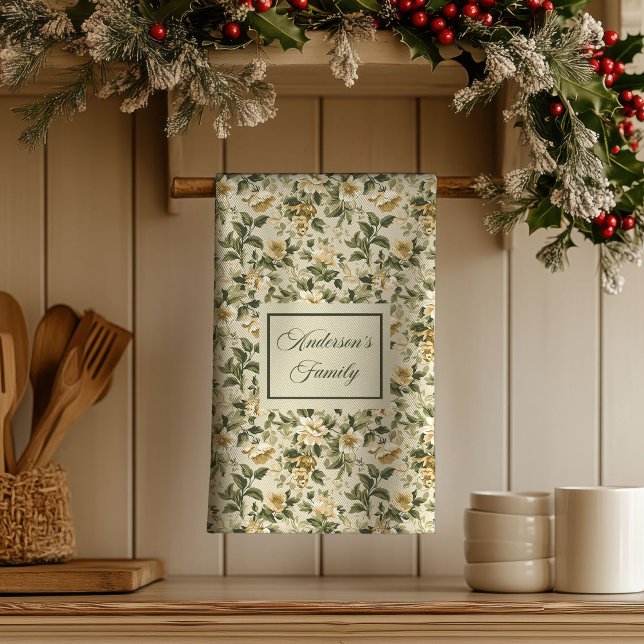 Sage Green Gold Print Personalized Luxury Towel  (Sage Green Gold Print Personalized Luxury Towel )