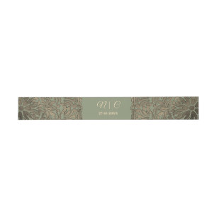 Sage Green Gold Wedding Belly Band Elegant Luxury