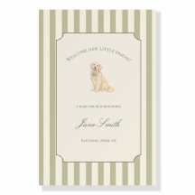 Sage Green Golden Retriever Baby Shower Welcome