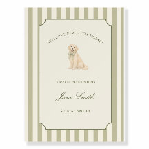Sage Green Golden Retriever Baby Shower Welcome