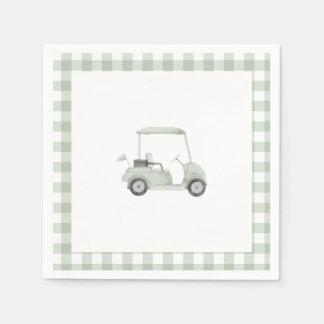 Sage green golf baby shower napkin