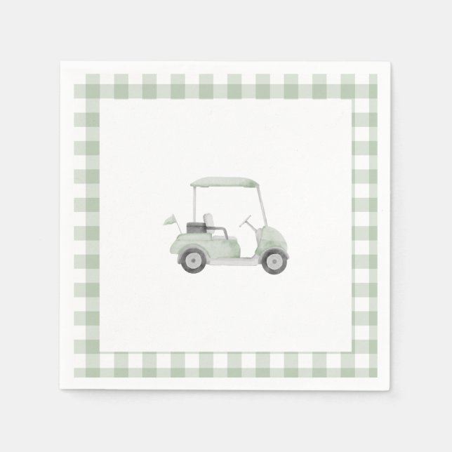Sage green golf baby shower napkin (Front)