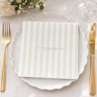 sage green golf cart baby shower napkin