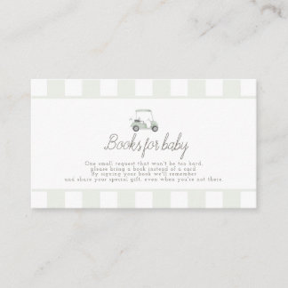 Sage green golf cart books for baby enclosure card