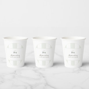 Sage green GOLF CART paper cup
