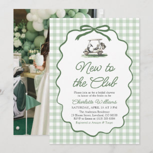 Sage Green Golf New to the Club Bridal Shower Invitation