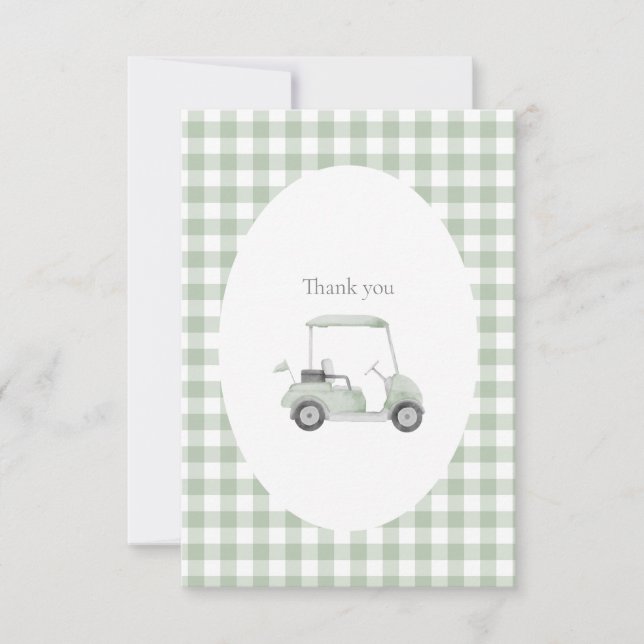Sage green golf thank you card   (Front)