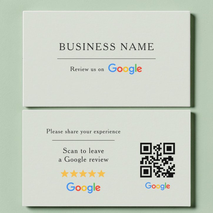 Sage Green Google Review QR Code Spa Salon Business Card