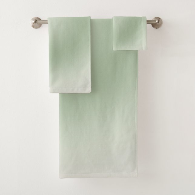 Sage Green Gradient Aura Bath Towel Set (Insitu)