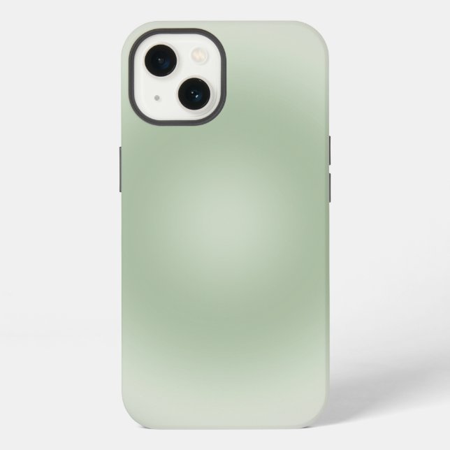 Sage Green Gradient Aura Iphone Case (Back)