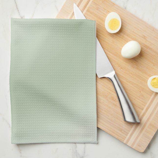 Sage Green Gradient Aura Kitchen Towel (Quarter Fold)