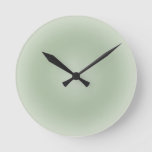 Sage Green Gradient Aura Round Clock at Zazzle