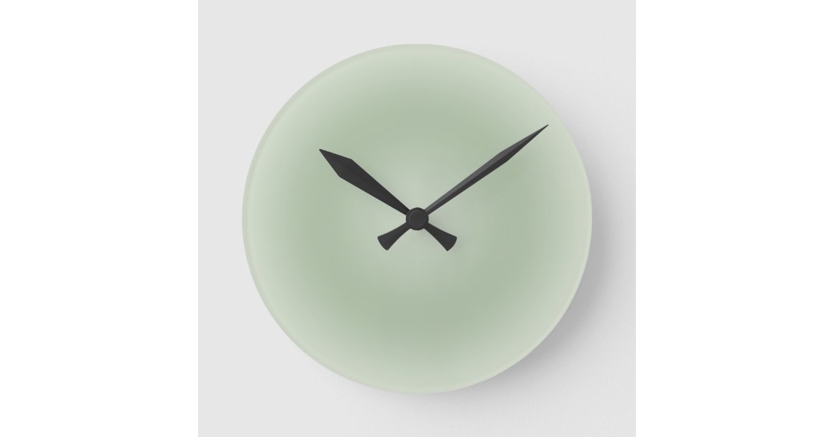 Sage Green Gradient Aura Round Clock | Zazzle