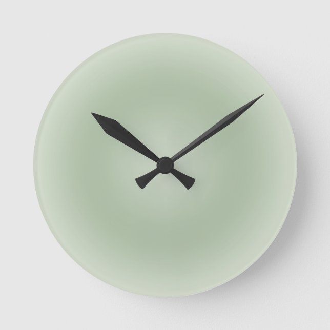 Sage Green Gradient Aura Round Clock (Front)