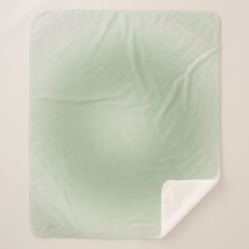 Sage Green Gradient Aura Sherpa Blanket