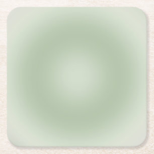 Sage Green Gradient Aura Square Paper Coaster