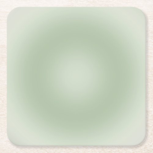 Sage Green Gradient Aura Square Paper Coaster