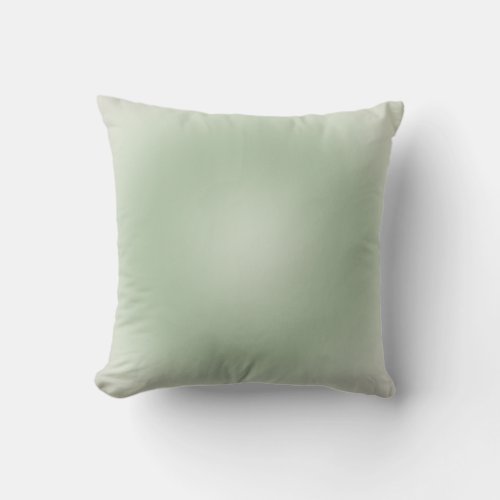 Sage Green Gradient Aura Throw Pillow