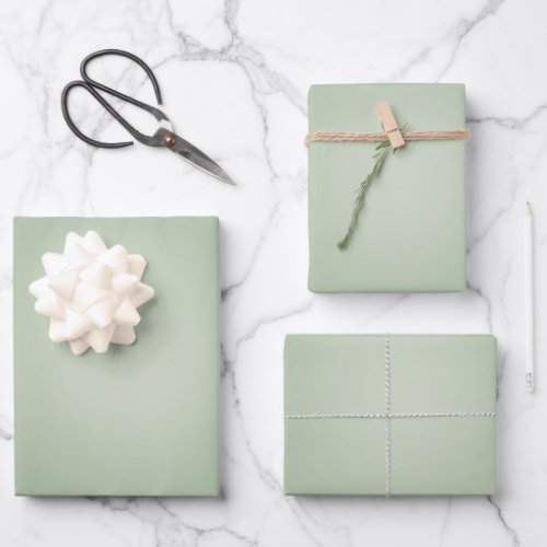 Sage Green Gradient Aura Wrapping Paper Sheets