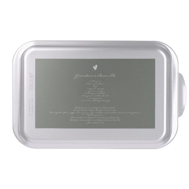 Sage Green Grandmas Recipe Family Keepsake Custom Cake Pan (Front)