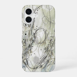 Sage Green Gray Abstract Design iPhone 16 Case