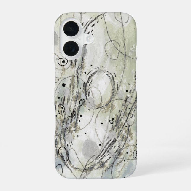 Sage Green Gray Abstract Design Iphone Case (Back)