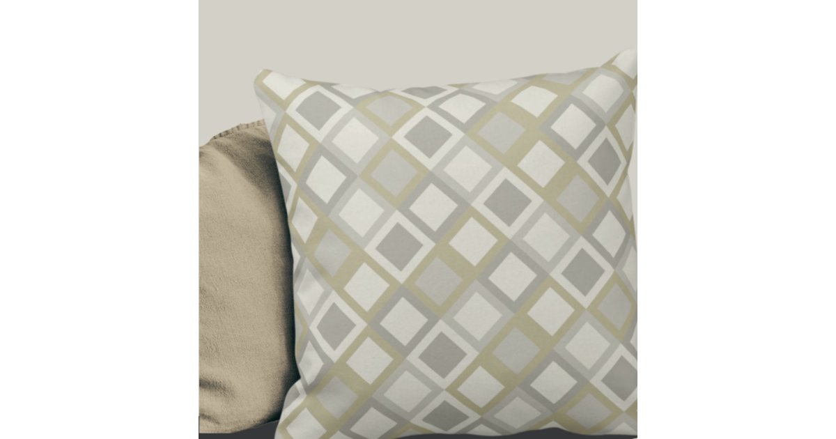 Sage Green & Gray Geometric Pattern Throw Pillow | Zazzle