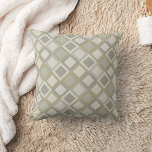Sage Green & Gray Geometric Pattern Throw Pillow | Zazzle
