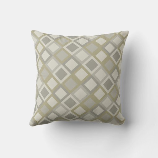 Sage Green & Gray Geometric Pattern Throw Pillow | Zazzle
