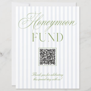 Sage Green & Gray Honeymoon Fund QR Code Sign