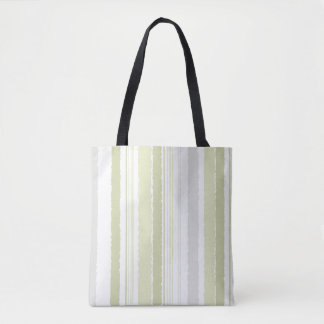 Sage Green Gray Watercolor Striped Tote Bag