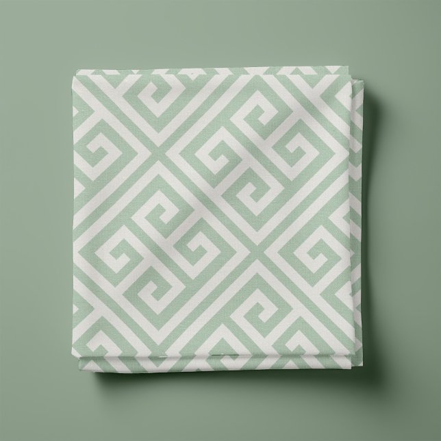 Sage Green Greek Key Pattern Fabric (Creator Uploaded)