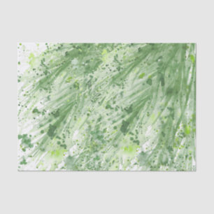 Sage green greenery abstract watercolor art tissue paper
