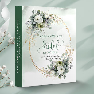 Sage Green Greenery Bridal Shower Memory Album 3 Ring Binder