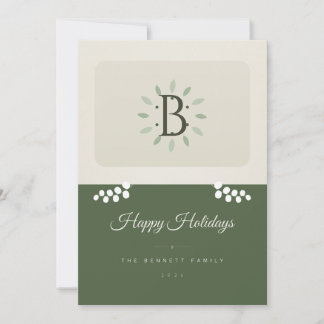Sage Green Greenery Photo 1 Photo Christmas Card