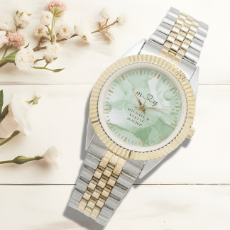 Sage Green Groom Classic | Personalized Wedding Watch