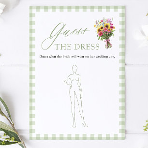 Sage Green Guess The Dress Bridal Shower Game Invitation